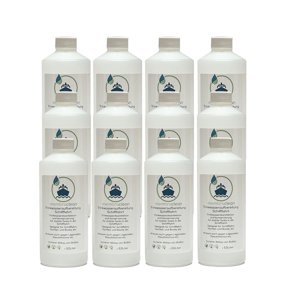 12x 0,5 Liter membraclean Trinkwasseraufbereitung Schifffahrt (Boote & Yachten) - membraclean - shop.de