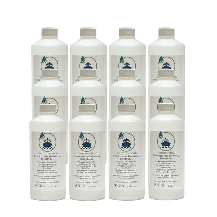 12x 0,5 Liter membraclean Trinkwasseraufbereitung Schifffahrt (Boote & Yachten) - membraclean - shop.de
