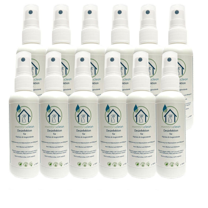 12x 100ml membraclean Desinfektion für Flächen & Gegenstände im Zerstäuber - membraclean - shop.de