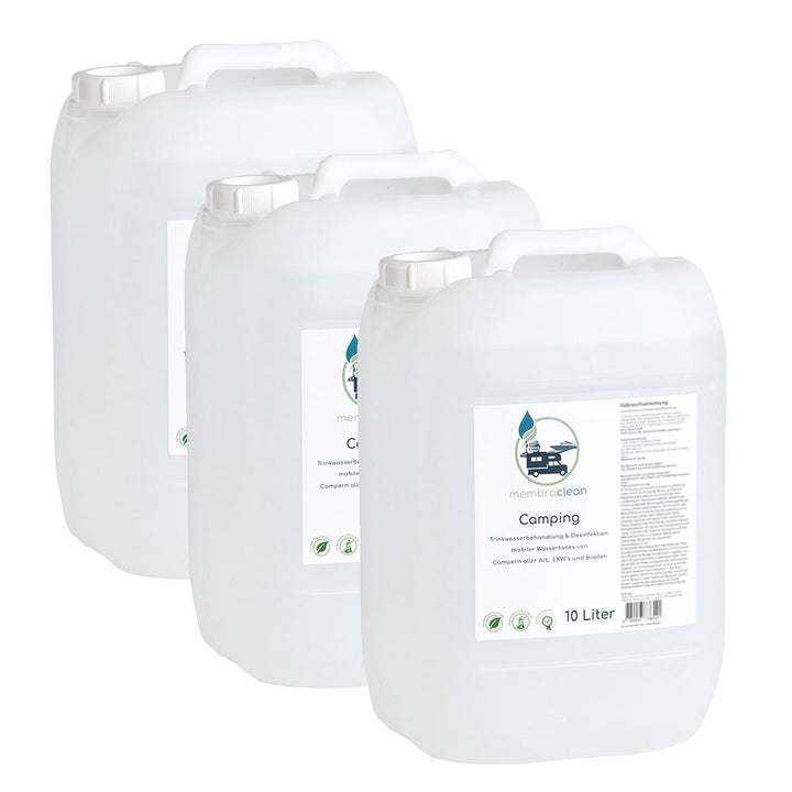 3x 10 Liter membraclean Trinkwasseraufbereitung Camping & Wohnmobile Sparset - membraclean-shop.de