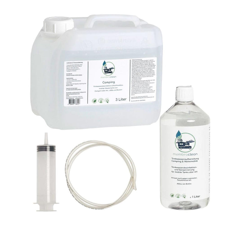 4 Liter membraclean Trinkwasseraufbereitung Camping & Wohnmobile + Dosierhilfe - membraclean-shop.de