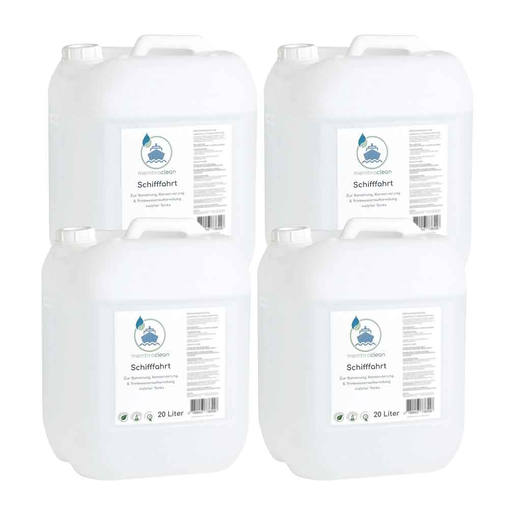 4x 20 Liter membraclean Trinkwasseraufbereitung Schifffahrt (Boote & Yachten) - membraclean-shop.de