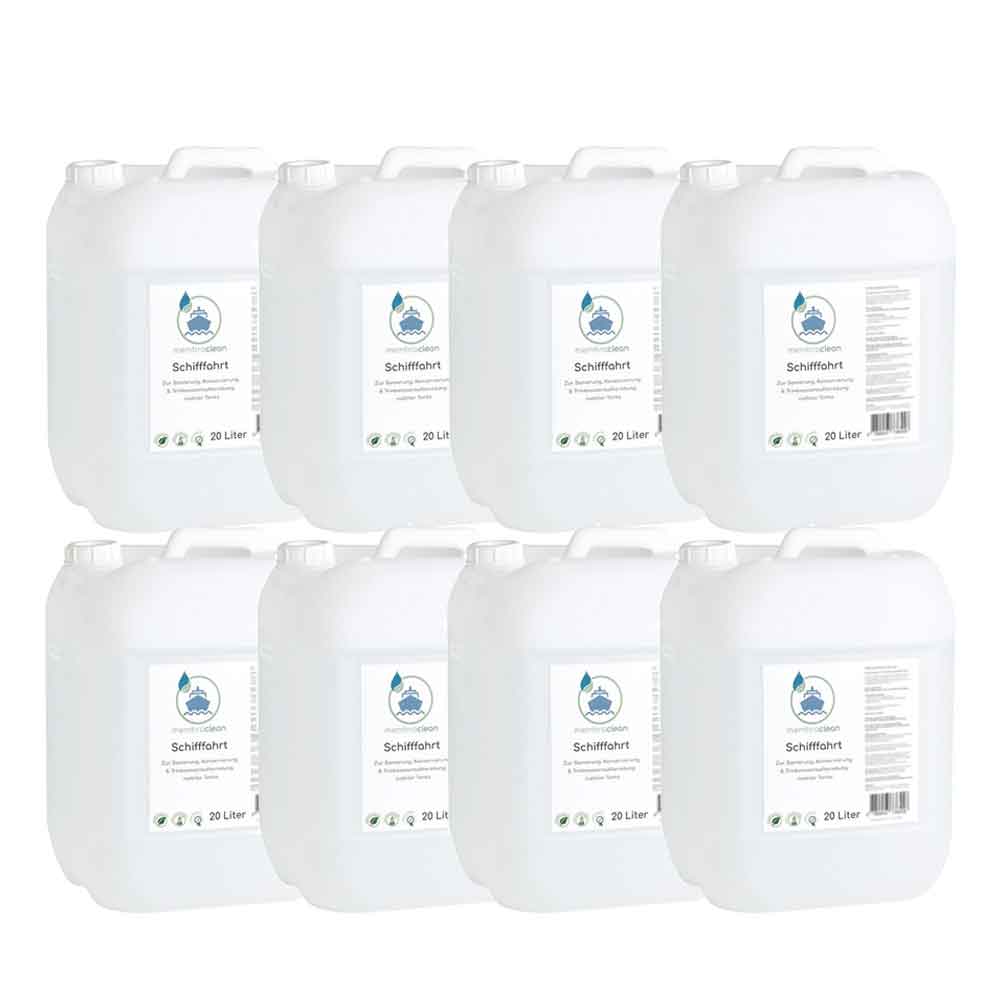 8x 20 Liter membraclean Trinkwasseraufbereitung Schifffahrt (Boote & Yachten) - membraclean-shop.de