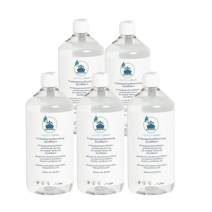 5x 1 Liter membraclean Trinkwasseraufbereitung Schifffahrt (Boote & Yachten) - membraclean-shop.de