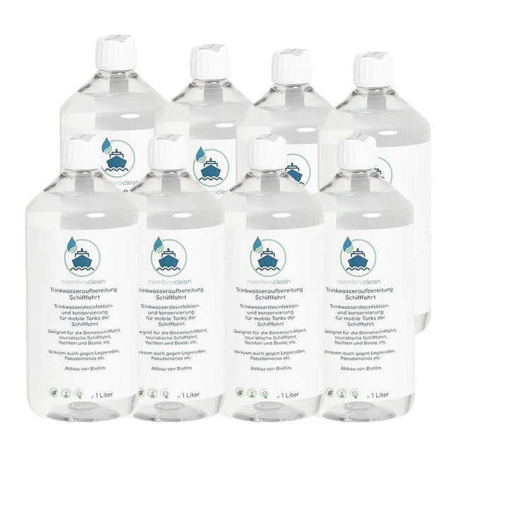 8x 1 Liter membraclean Trinkwasseraufbereitung Schifffahrt (Boote & Yachten) - membraclean-shop.de