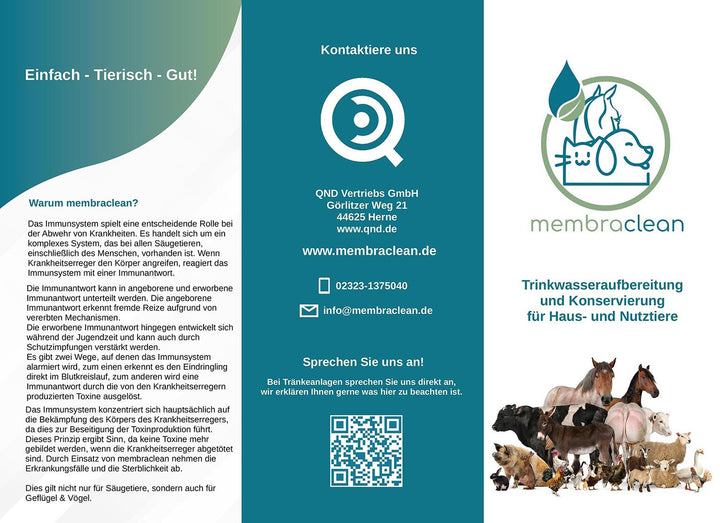 Sag's weiter: Kostenlose Flyer "Tierisch gut" für Freunde und Bekannte - membraclean-shop.de